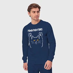 Костюм хлопковый мужской Foo Fighters rock cat, цвет: тёмно-синий — фото 2