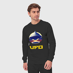 Костюм хлопковый мужской Летающая тарелка НЛО, цвет: черный — фото 2