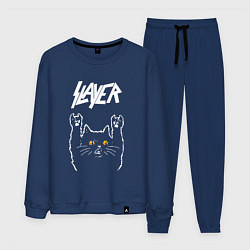 Костюм хлопковый мужской Slayer rock cat, цвет: тёмно-синий