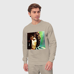 Костюм хлопковый мужской Jim Morrison One eye Digital Art, цвет: миндальный — фото 2