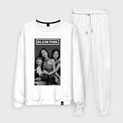 Костюм хлопковый мужской Blackpink black and white, цвет: белый