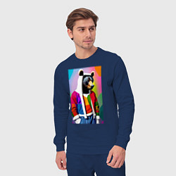 Костюм хлопковый мужской Baer fashionista - pop art - neural network, цвет: тёмно-синий — фото 2