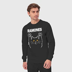 Костюм хлопковый мужской Ramones rock cat, цвет: черный — фото 2