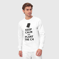 Костюм хлопковый мужской Plant c4 - Counter Strike meme, цвет: белый — фото 2