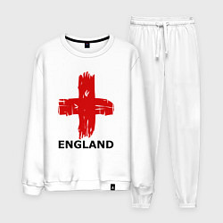 Костюм хлопковый мужской England flag, цвет: белый