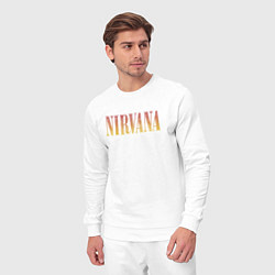 Костюм хлопковый мужской Nirvana logo, цвет: белый — фото 2