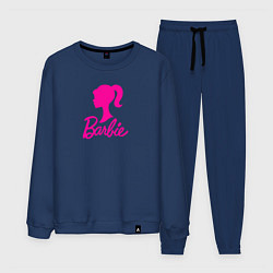 Костюм хлопковый мужской Розовый логотип Барби, цвет: тёмно-синий