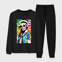 Костюм хлопковый мужской Skeleton fashionista - Milano - pop art, цвет: черный
