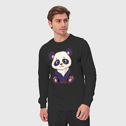 Костюм хлопковый мужской Милашка панда, цвет: черный — фото 2