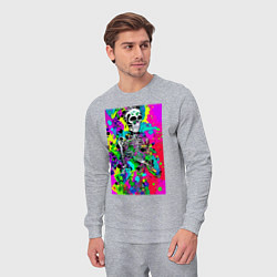 Костюм хлопковый мужской Funny skeleton - pop art, цвет: меланж — фото 2