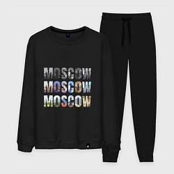 Костюм хлопковый мужской Moscow - Москва, цвет: черный