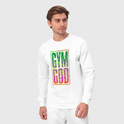 Костюм хлопковый мужской Gym god, цвет: белый — фото 2
