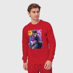 Костюм хлопковый мужской Джотаро - Jojo, цвет: красный — фото 2