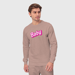 Костюм хлопковый мужской Baby: pink barbie style, цвет: пыльно-розовый — фото 2