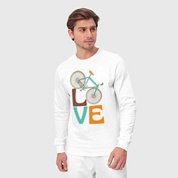 Костюм хлопковый мужской Люблю велосипед, цвет: белый — фото 2