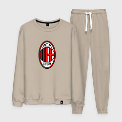 Костюм хлопковый мужской Футбольный клуб Milan, цвет: миндальный