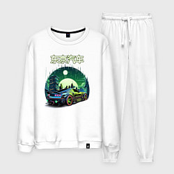 Костюм хлопковый мужской Токийский драйв, цвет: белый