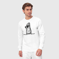 Костюм хлопковый мужской Морской котик модный, цвет: белый — фото 2