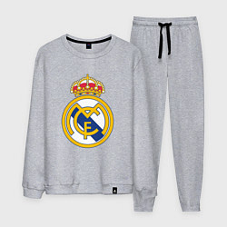 Костюм хлопковый мужской Real madrid fc sport, цвет: меланж