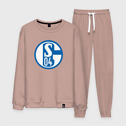 Костюм хлопковый мужской Schalke 04 fc club, цвет: пыльно-розовый