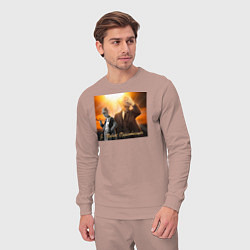 Костюм хлопковый мужской Фильм Оппенгеймер, цвет: пыльно-розовый — фото 2