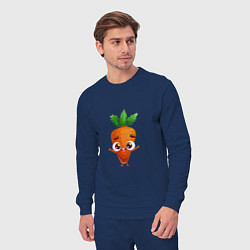 Костюм хлопковый мужской Морковка кавайная, цвет: тёмно-синий — фото 2