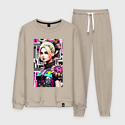 Костюм хлопковый мужской Barbie - pop art stylization, цвет: миндальный