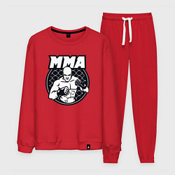 Костюм хлопковый мужской Warrior MMA, цвет: красный