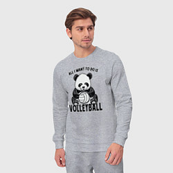 Костюм хлопковый мужской Panda volleyball, цвет: меланж — фото 2