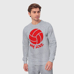 Костюм хлопковый мужской Volleyball my love, цвет: меланж — фото 2