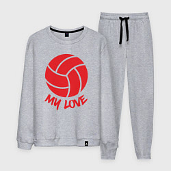 Костюм хлопковый мужской Volleyball my love, цвет: меланж