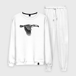 Костюм хлопковый мужской Тукан летит, цвет: белый