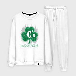 Костюм хлопковый мужской Boston Celtics style, цвет: белый