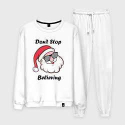 Костюм хлопковый мужской Не бросай верить, цвет: белый