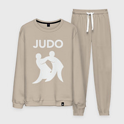 Костюм хлопковый мужской Warriors judo, цвет: миндальный