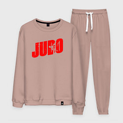 Костюм хлопковый мужской Judo red, цвет: пыльно-розовый