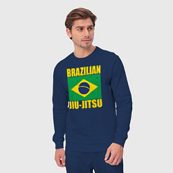 Костюм хлопковый мужской Brazilian jiu-jitsu, цвет: тёмно-синий — фото 2