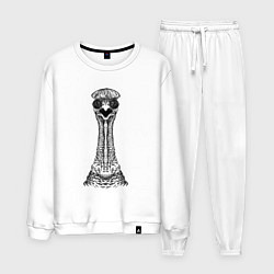 Костюм хлопковый мужской Индейка в кепке, цвет: белый