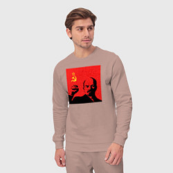 Костюм хлопковый мужской Lenin in red, цвет: пыльно-розовый — фото 2