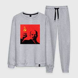 Костюм хлопковый мужской Lenin in red, цвет: меланж