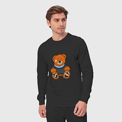 Костюм хлопковый мужской Медведь Вова с пластырем, цвет: черный — фото 2