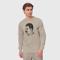 Костюм хлопковый мужской Сталин в профиль, цвет: миндальный — фото 2