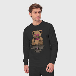 Костюм хлопковый мужской Плюшевый медвежонок и его отражение, цвет: черный — фото 2