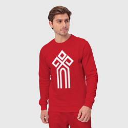 Костюм хлопковый мужской Символ славянский чур, цвет: красный — фото 2