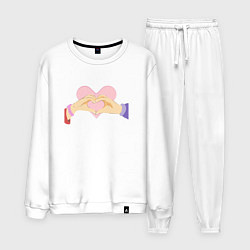 Костюм хлопковый мужской Это любовь, цвет: белый