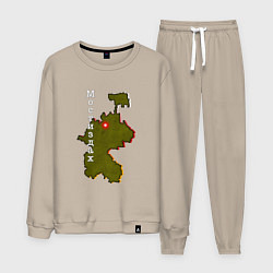 Костюм хлопковый мужской Осетия Мостиздах, цвет: миндальный