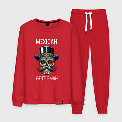 Костюм хлопковый мужской Мексиканский джентльмен, цвет: красный