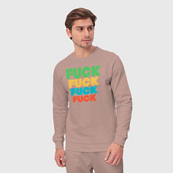 Костюм хлопковый мужской Fuck fuck, цвет: пыльно-розовый — фото 2
