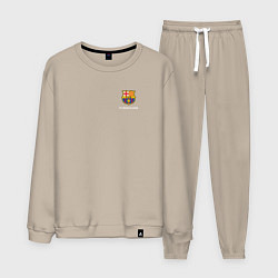 Костюм хлопковый мужской Футбольный клуб Барселона - с эмблемой, цвет: миндальный