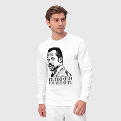 Костюм хлопковый мужской Я слишком стар для этого дерьма, цвет: белый — фото 2